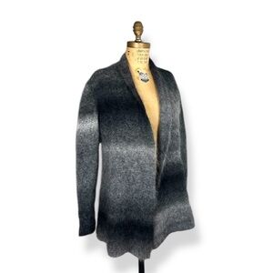 Eileen Fisher Mohair Charcoal Open-Front Cardigan Sweater Business Casual